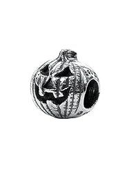 Zable(tm) Sterling Silver Halloween Pumpkin Bead / Charm