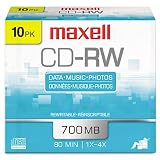 Maxell : Disc CD-R/W 80 min branded jewel 1x-4x 10pk 1x-4x 10pk -:- Sold as 2 Packs of - 10 - / - Total of 20 Each