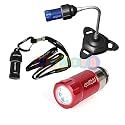 Red HANDYMAN PACK - LED Car Torch Spotlight - RECHARGEABLE in 12V car socket, aluminium, v bright!