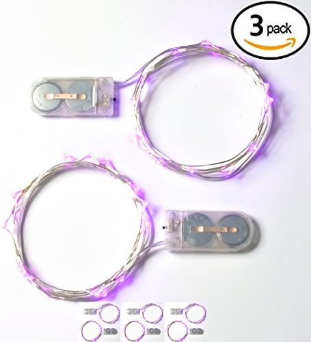 RTGS 2 Sets 15 Pink Color Micro LED String Lights Battery Operated on 6 Feet Silver Wire (3)