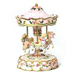 Hearts and Roses 3 Horse Carousel