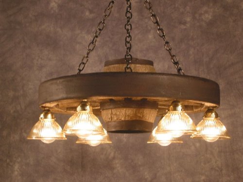 30 inch Lodge Down Wheel Chandelier