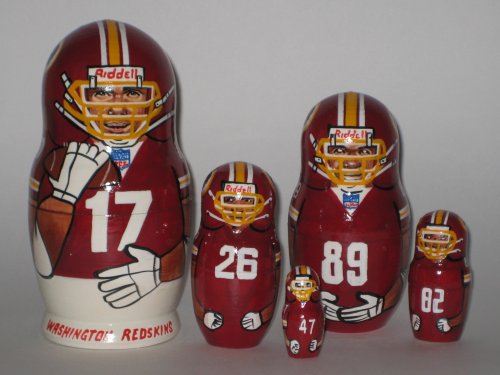 NFL Football WASHINGTON REDSKINS or any team Russian Nesting doll 5 pcs / 6 in * nfl.washredskins