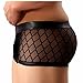 Cczmfeas Mens Mesh Sheer Breathable Underwear Boxer Briefs Trunks Underpants 3 Pack (Black, Large)