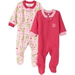 Gerber Ribbitt Ribbitt Blanket Sleepers Two Pack, Fuschia, 12 Months