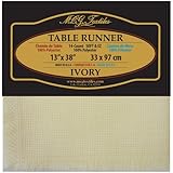 MCG Textiles Soft and EZ Table Runner, 13 by 38-Inch, Ivory