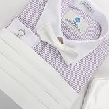 Off-white Silk Pre-tied Bow Tie and Cummerbund Set for Shirt for Marriage Hanky Cufflinks Set with Box Cm1002