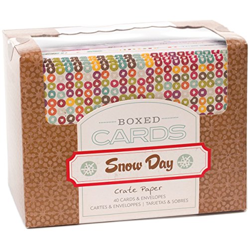 American Crafts Snow Days Crate Paper A2 Cards and Envelopes, 4.375 by 5.75-Inch, Box of 40