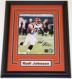 Rudi Johnson Autographed Cincinnati Bengals 8x10 Photo - White Jersey - Custom Framed