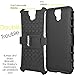 Amzer Impact Resistant Hybrid Warrior Case for HTC One E9 Plus - Retail Packaging - Black/ Black