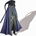 Mittelalter-Zipfelcape mit Kapuze, Schurwolle, blau, Freesize