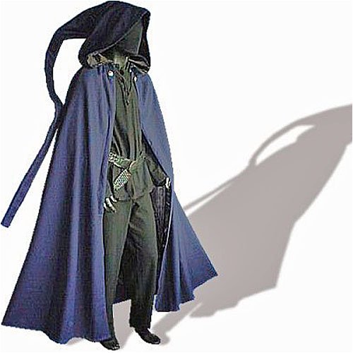 Mittelalter-Zipfelcape mit Kapuze, Schurwolle, 
