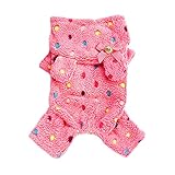 Urparcel Pet Dog Soft Warm Jumpsuit Coat Dot Bow Hoody Clothes Jacket Rose X-Small