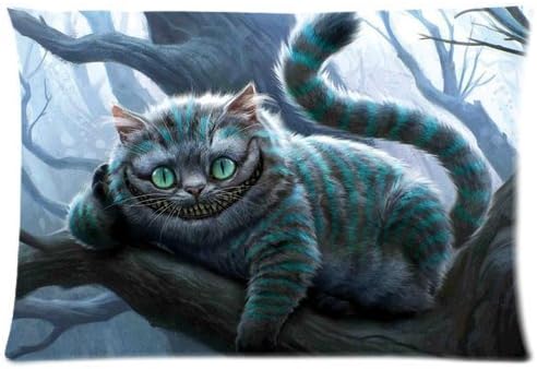 Fan Create Cheshire Cat - Alice in Wonderland Custom Zippered Pillow Cases 20x30 (Twin sides) by Fan Create
