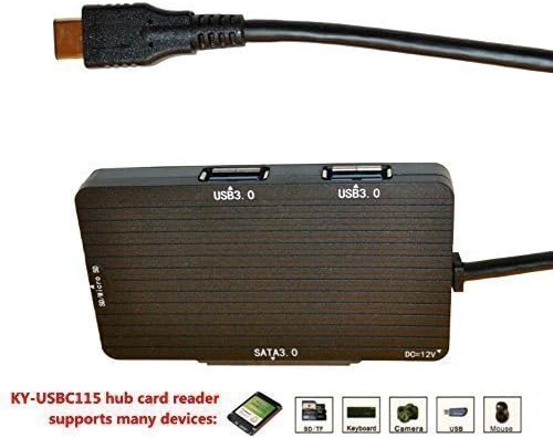 Ultra-low cost USB Type C to SATA adapter with USB3.0 hub and SD/TF card reader, Kayenne USB-C to SATA hub