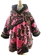 Corky and Company Girls Winter Coat Brown Flower Swirl Wrap Swing