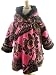 Corky and Company Girls Winter Coat Brown Flower Swirl Wrap Swing