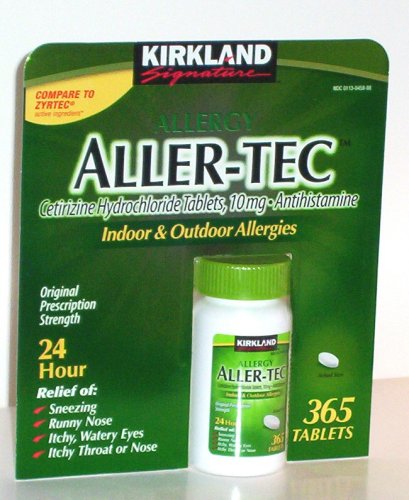 Kirkland Signature Aller-Tec Cetirizine HCL 10 mg/Antihistamine- Compare to Zyrtec-365-tablets