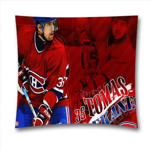 Natural Cotton Linen DIY Decorative Pillow Cases,Montreal Canadiens Tomas Plekanec Pattern Square Throw Pillow Case For NHL,Personalized Throw Pillow Toss Pillow,Cover Size:18 x 18 Inch(45cm x 45cm)