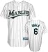 Dan Uggla Jersey: Adult 2010 Majestic Home Pinstripe Replica #6 Florida Marlins Jersey