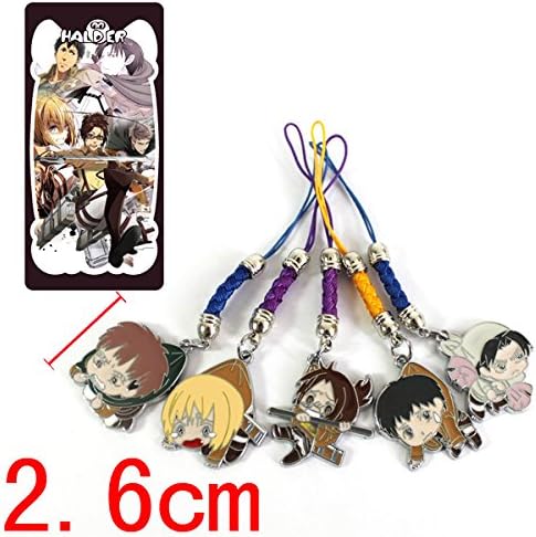 Lifewalker® Attack on Titan School Backpacks +5 Pcs Cute Mobile Phone Straps