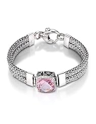 Sterling Silver This lovely sterling silver Sara Blaine bracelet features a 14mm morganite topaz.