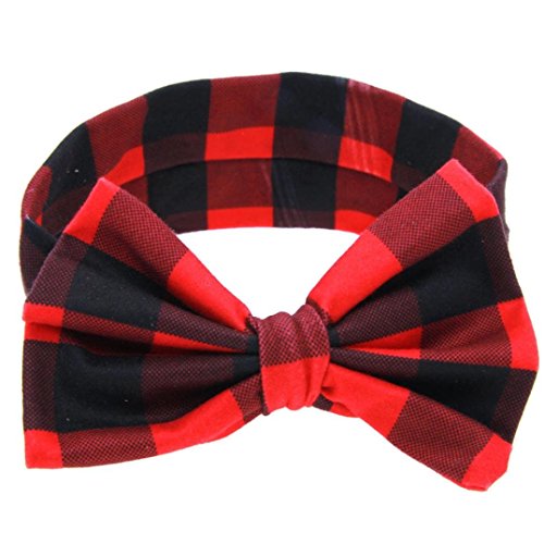 Laimeng Baby Girl Rabbit Ears Elastic Printing Bowknot Headband