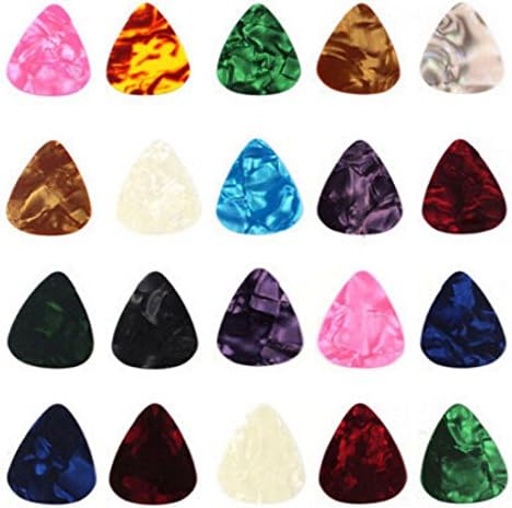 ZPS 20 Pcs 0.46mm Stylish Colorful Celluloid Guitar Picks Plectrums for Guitar Bass (Guitar Pick)
