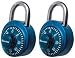 Master Lock 1530T Combination Padlock, Bright Metallic 2-Pack