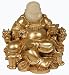 Sculpture Gilt Fat Money Buddha on Dragon Throne
