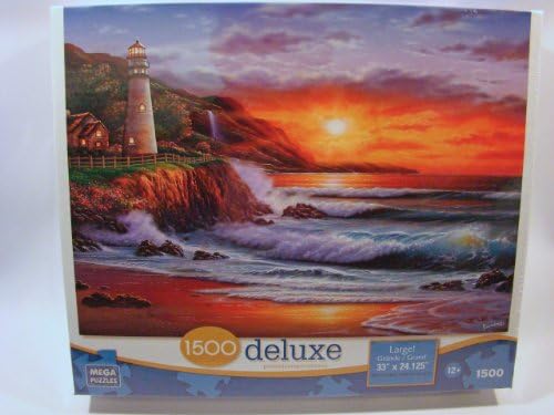 Mega Deluxe 1500 Piece Jigsaw Puzzle: Sunset Lighthouse