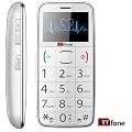 TTfone TT180 WHITE - Senior Mobile Phone - Big Button - Large Display - FM radio - QUAD BAND - Torch function - SOS button - New Design