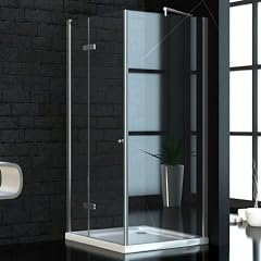 Glas Duschkabine mit Duschwanne und Faltt�r 8mm Glas 90 x 90 cm