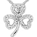 1/6ctw Round Brilliant Diamond Clover Leaf Pendant in 14kt White Gold