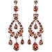 Yazilind Chandelier Silver Plated Pear Cut Cubic Zirconia CZ Flawless Post Dangle Earrings