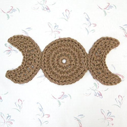 Triple Moon Centerpiece in Natural Jute Fiber - Wiccan or Pagan Altar Decor - 19"