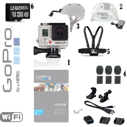 review GoPro HERO3+ Hero 3+ 10MP Full HD 1080p 60 fps Built-In Wi-Fi Waterproof Wearable Camera Silver 32GB Edition (Military Bundle)