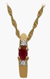 10 Karat Yellow Gold Ruby Gemstone & Diamond Pendant