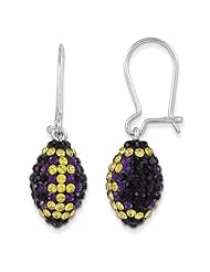 Sterling Silver Swarovski Elements Baltimore Spirit Football Earrings