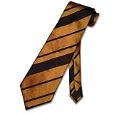 NECKTIE Gold  Black Stripes Woven Neck Tie Tuxedo NeckTies