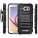 Galaxy S6 Case - Fosmon® (STURDY) Heavy Duty Dual Layer Hybrid Stand Case with Shell Holster Combo for Samsung Galaxy S6 2015 (Black)