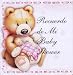 100 Baby Shower Mini Remembrances Cards in Spanish - Baby Girl and Teddy Bear, 1.5" x 2.5"