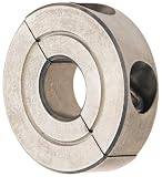 S/S Shaft Collar, 2 Pc Clamp Type, 7/8 Bore x 1-7/8 OD x 1/2 W, 1/4-28 Clamp Screw