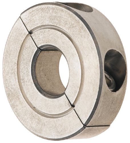 S/S Shaft Collar, 2 Pc Clamp Type, 7/8 Bore x 1-7/8 OD x 1/2 W, 1/4-28 Clamp Screw