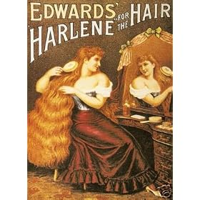 1382 EXTRA LARGE 'EDWARDS HARLENE FOR THE HAIR'S' METAL ADVERTISING WALL SIGN RETRO ART