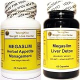 Combo MegaSlim Two In One Extra Strength Weight Loss Pills, Appetite Suppressant, active Fat Burner and Liver Detox for quicker Weight Loss results ~ YoungYou International