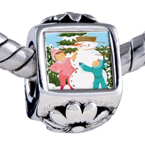 Christmas Charms Pandora Style Bead Snowman Making Beads Gift Fits Pandora Bracelet