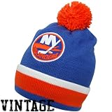 Mitchell & Ness New York Islanders Royal Blue Vintage Jersey Stripe Cuffed Knit Beanie