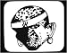 Mouse Pad with Africa, man, Zulu, black and white, jewelry, native, bust, ornaments, inhabitant, tribal