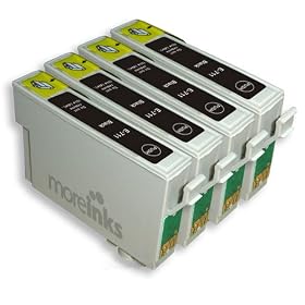 4 Compatible Printer Ink Cartridges To Replace T0711 - Black- For use with Epson Stylus SX515W SX218 SX215 SX115 SX200 S21 SX105 SX510W SX415 SX100 SX400 SX110 SX600FW SX405 SX210 S20 SX205 SX610FW SX410 Wifi DX4400 DX4450 D92 DX8400 DX4050 DX7450 DX7400 DX8450 DX4000 DX9400F DX5000 D120 DX6000 DX5050 DX6050 D78 Network & Range DX8000 DX6050EN DX7000F BX300f BX310FN BX610FW B40W BX600FW Office BX510